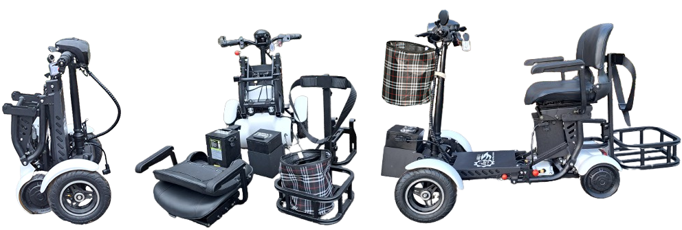 Sammenfoldet mobility scooter