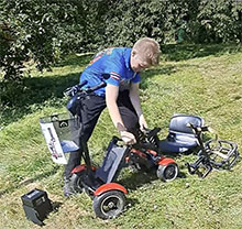 Samenfoldelig el-scooter til bil og fly